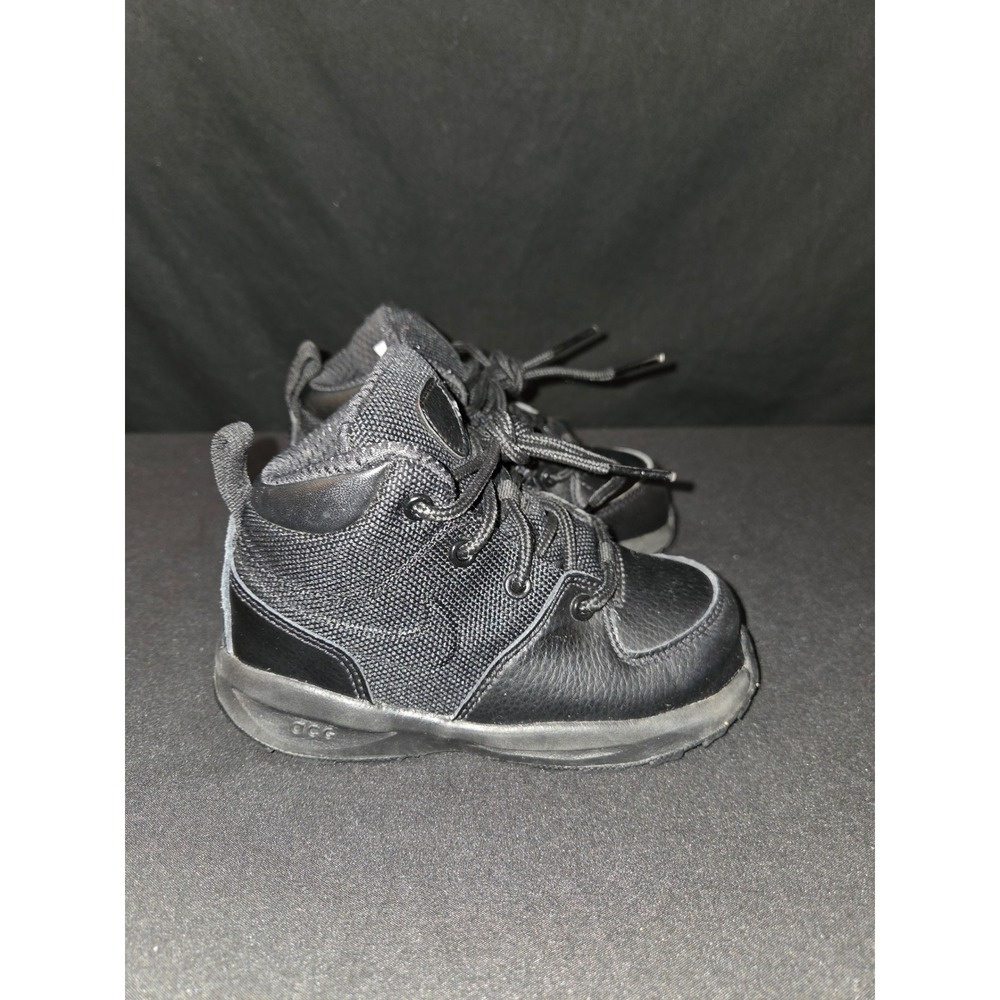 Nike ACG Boots Toddler Size 8C‎ Black Leather Lace Up Hiking Shoes - Picture 7 of 8